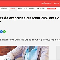 Fuses e aquisies de empresas crescem 20% em Portugal no primeiro semestre